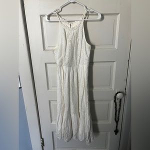 anthropologie white lace dress